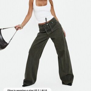 Princess Polly Drawstring Wide Leg Jeans